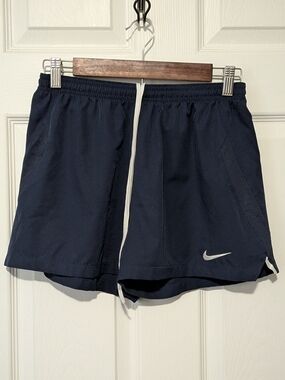 Nike Navy Athletic Shorts with White Drawstring Women's Size Small